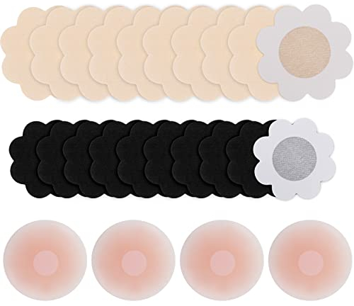 Bigqin 12 Paar Nippelpads Sexy, Einweg Nipple Cover Selbstklebende Nippel Pads Ultra Dünne Nippelabdeckung Wiederverwendbare Silikon Nippelabdeckung Brustwarzen Abdeckungen