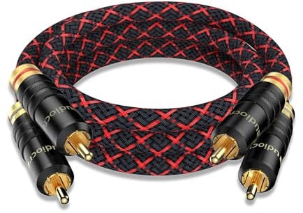 Tertullus High-End RC A Cables OFC Copper 2RCA to 2 RCA Male Stereo Cable Audio Cable (conductor:ofc, 1.5m/4.92ft)