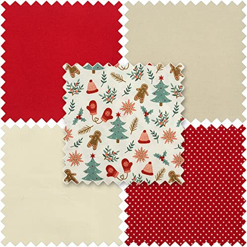 Fat Quarter Pack of 5 Pieces - Gingerbread