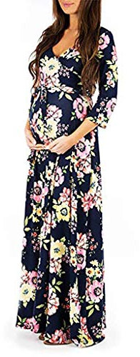 Zshosam Robe d'été pour femme enceinte - Longueur genoux - Pour femme enceinte - Robe de ceinture - Multifonctionnelle - Pour Halloween - Pour femme enceinte, Marine, L
