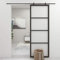 Tidyard Puerta Corredera de Aluminio y Vidrio Puerta Corrediza Moderna para Sala de Estar Salón Habitación ESG 76x205 cm Negro
