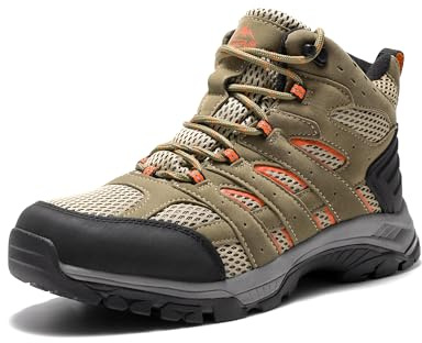 NORTIV 8 Zapatos de Senderismo Impermeables Botas de Montaña Mujer Zapatillas Trekking Caza Antideslizante Ligeros al Aire Libre,Size 37,Marrón/Naranja,SNHB2212W