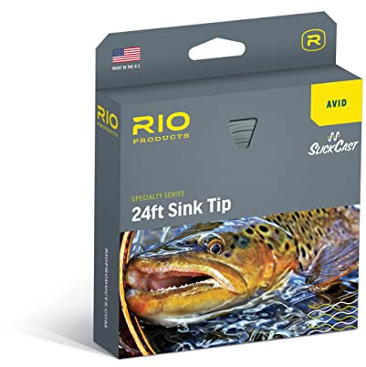 RIO PRODUCTS Avid Series 24FT Sinking Tip, Freshwater Trout Slow Sinking Fly Line, Easy Casting, Slick Coating, 300gr