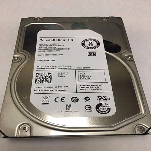 MIDTY HDD für 2 TB 3,5 Zoll SATA 6 Gb/s 64 MB 7200 U/min für interne HDD für Server HDD für VGY1F 0VGY1F ST32000644NS