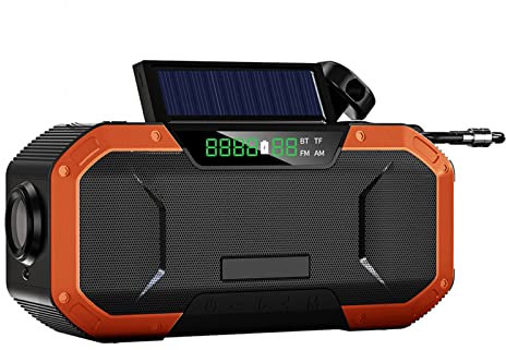 Radio à manivelle Solaire Wind Up Radio LED Lampe de Poche, Radio AM/FM d'urgence Portable avec Chargeur de téléphone USB pour Le Camping en Plein air Domestique, la randonnée