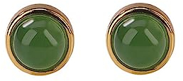 LODMLOER Hetian Grüne Jade Ohrringe Für Frauen – S925 Einfache Runde Perlen Natürliche Grüne Jade Ohrstecker, Klassischer Cheongsam-Schmuck Im Chinesischen Stil