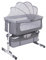 Baiyun Beistellbett Baby, 2 in 1 Babybett und Babywiege, Kinderbett mit Rollen, Moskitonetz, Lagerungstasche und Matratze, Höhenverstellbar Struktur aus Aluminiumlegierung (Modell 1 Grau)