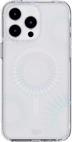 tech21 Evo Sparkle case for iPhone 15 Pro Max - Compatible with MagSafe - Impact Protection Case - Lunar Clear