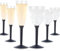 Flutes Champagne Plastique (20) + Verres Plastique Reutilisable (20) - Gobelet, Verre a Pied Coloré - Design Idéal pour Anniversaire, Mariage, Noël - 100% Recyclable et Réutilisable (Gris Ardoise)