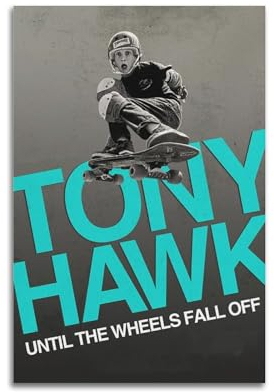 VerimP Tony Hawk Poster Until The Wheels Fall Off, Vintage-Kunstposter, Wandkunst, Dekor, Leinwandposter und Drucke, Wandposter für Zimmer, ästhetisch, 30 x 45 cm, ungerahmter Stil