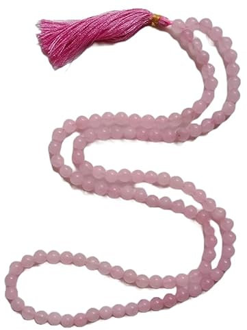 WORLD WIDE GEMS Rose Quartz Stone Mala Beads, 108 Mala Necklace, Knotted Mala, WWG Necklace, Yoga Jewelry Meditation Beads Spiritual Jewelry Boho Jewelry