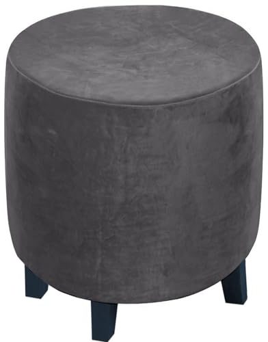 Fußhocker Bezug Ottomane Rund Schonbezug Hockerbezug 40/50/60cm Stretch Samt Husse für Fußhocker Ottomanischer Hocker-Bezug Überzug Hocker Protector Waschbar ( Color : #2 , Size : 45x45cm/18x18in )