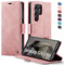 XYGLOW Handyhülle für Samsung Galaxy S24 Ultra 5G Hülle Klappbar Premium PU Lederhülle Klapphülle【RFID Schutz】 Kartenfach Standfunktion Schutzhülle für Samsung S24 Ultra Flip Case Tasche Cover,Rosa