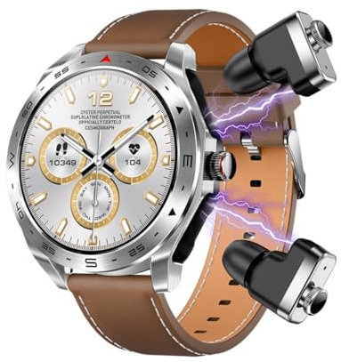 Zephyrion Orologio Intelligente 2 in 1 auricolari Bluetooth, 1,52'' Fitness Tracker Smartwatch Chiamata Bluetooth, 100 + Modalità di Sport, Frequenza Cardiaca, Pressione Sanguigna (Argento B)