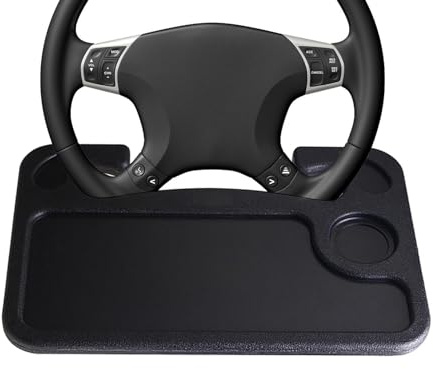 Auto Lenkrad Schreibtisch, Tragbare Multifunktionale Auto Lenkrad Tablett Mit Becherhalter, Passt das Lenkrad der Meisten Fahrzeuge