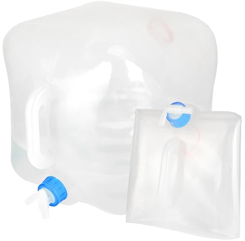 QKURT 20L Réservoir d'eau Pliable avec Robinet,Bidon d'eau Pliant,Récipient d'eau Potable sans BPA avec Robinet,Bidon d'eau Pliable pour la randonnée et la Survie en Cas d'urgence
