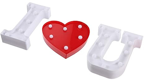 Hoement 3stücke Teiliges Buchstabenlicht Romantische Dekoration Für Valentinstag Weihnachten Partys Und Herz Für Schlafzimmer Und Cafés