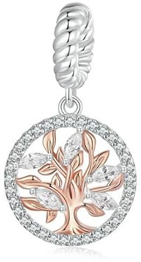 Ciondolo a forma di albero della vita, in argento Sterling 925, per bracciale Pandora, Zirconia cubica