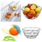 HK Online Black Nordic Fresh Fruits Basket 26cm & Ring Citrus Peeler, Fruit Bowl, Decorative Tablepiece, Large Wire Fruit Bowl (Black Nordic)