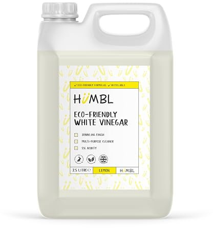 Humbl - Sicilian Lemon Scented White Vinegar Cleaning - All Natural Multi-Surface & Multi-Purpose Cleaner, Limescale Remover, Laundry Softener & More - 100% Vegan & Cruelty Free - 2.5 Litre