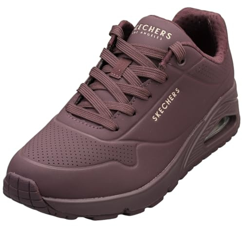 Skechers Uno Stand on Air Baskets pour Femme, Burgundy Duraleather/Mesh, 36.5 EU