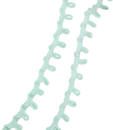 Wambere 5 Yards Spitzenband 1,2cm Breite Knopflochband Elastizität Spitzenbordüre Spitzenband Knopfschlaufe Spitzenbesatz Dekoband Zierband für Nähen DIY Handwerk Kleidung Unterwäsche,Matcha Grün