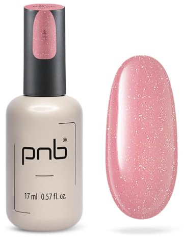 PNB UV/LED 4-in-1 BIAB Gel Jolie Rosa mit Silberschimmer, Primer-Base-Aufbau-Farbe, Hypoallergen, Cremeform, Professionelle Nagelmodellage 17 ml