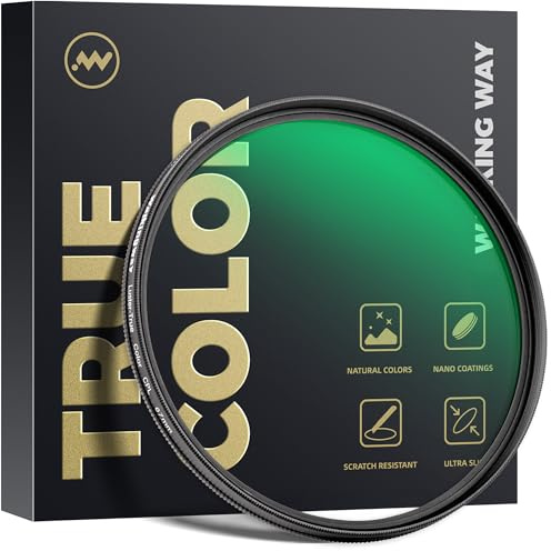 WalkingWay Filtro CPL True Color 52mm in Vetro Ottico HD, Filtro Polarizzatore Circolare con 28 Rivestimenti Multistrato, Resistente ai Graffi, Antimpronta, Cornice in Alluminio per Fotocamere DSLR