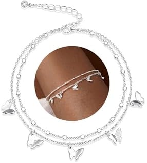 FIOROYAL Armband 925 Silber Damen Verstellbare Schmetterling/Herz/CZ Charm Anhänger Armband Zierlich Stapelbar Armbänder Silver Hypoallergen Freundschaftsarmband Geschenke Schmuck für Damen Mädchen