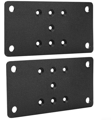 2 piastre di base in acciaio per colonne da patio in cemento con fori preforati, finitura resistente alla ruggine, adatte per ponti esterni, ringhiere e padiglioni 15,7 x 8,5 cm