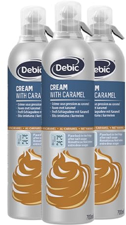Debic Profi Sprühsahne mit Karamell, 3er Pack (3 x 700ml)