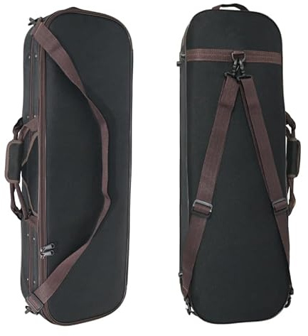 YYDINA 4/4 Full Size Violin Case,Lightweight Portable Travel Carrying Bag,with Plush Lining,Shoulder Straps,Anti-Scratch,Professional Oblong Shape,for Violin(BLACK)