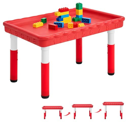FUNLIO Tuff - Bandeja para juegos sensoriales, altura ajustable, rectangular, color rojo
