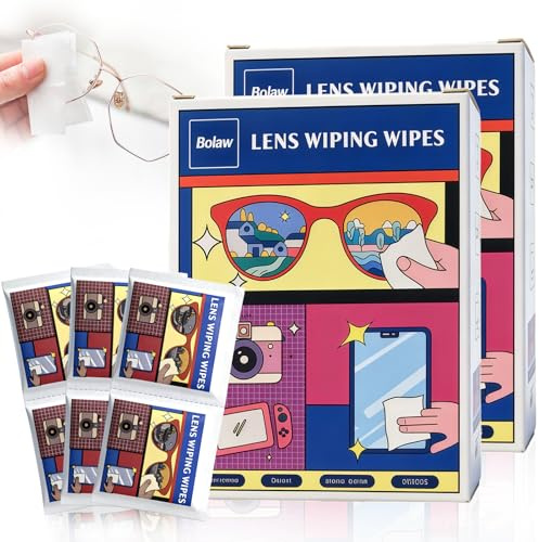 200 Packs of Lens Cleaning Wipes, Moistened Individual Wrapped Eye Glasses Cleaning Wipes, Multipurpose for Camera, Tablets, Smartphone, Screens and Other Delicate Surfaces