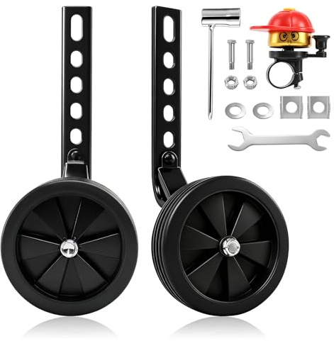 Fahrrad Stützräder Kinder Stützräder Kinderfahrrad Universal Stützräder Kinderfahrräder für 12, 14, 16, 18, 20 Zoll Fahrrad Hilfsrad Schwarz