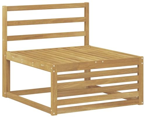 vidaXL Outdoor Mittelsofa Massivholz Akazie Weiß 83 x 79 x 73 cm, Elegante Balkonmöbel, modernes Gartendesign, widerstandsfähig, pflegeleicht, modulare Gestaltung