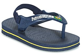 Havaianas Baby Brasil Logo II Unisex Kinder FlipFlop Navy Blue/Citrus Yellow 20 EU