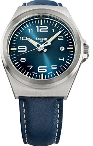 Traser Herren Analog Quarz Uhr mit Leder Armband 108214
