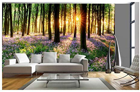 amazingsticker Tree Plant Flowers Wall Mural Forest Photo Picture Wallpaper Bedroom Decoration Wall Covering 315x215cm