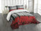ABAKUHAUS Wald Tagesdecke Set, Mystic Waldbäume, Set mit Kissenbezügen Kein verblassen, für Doppelbetten 220 x 220 cm, Schwarz-rot-Hellgrau
