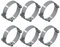 6 Collari per tubi in acciaio zincato - Raccordi per tubi - 6 Pezzi - Diametro 110 mm