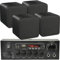 Loops 110W Bluetooth Amplifier & 4x 80W Black Speakers Background Wireless HiFi Kit