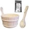 Secchio Sauna Secchiello per Sauna di Aspen 4,0 Litri con Inserto + Mestolo Sauna Plus 10g Cristalli al Mentolo