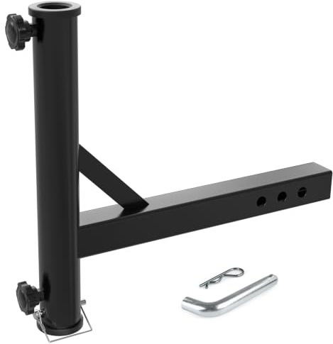 MAXXHAUL 50240 Heavy Duty Hitch Mount Flagpole and Umbrella Holder with Anti Wobble Screws for Standard 2 inch Hitch Receiver for SUV Vans Car Pickup Truck RV