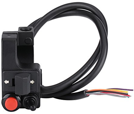 22mm Motorrad Lenkerschalter, Motorrad ATV Lenker 12V M8 Scheinwerferhalter Druckhupe mit Drehschalter für GS