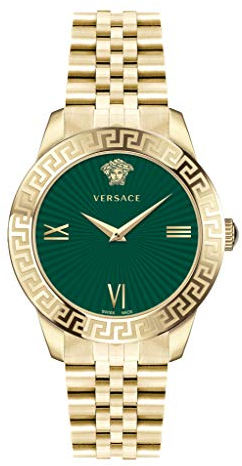 Montre Versace Greca Signature Femme Or Acier Cadran Vert 38mm VEVC00619