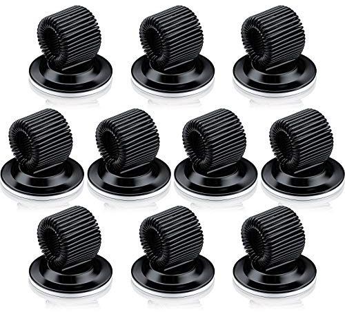 Stifthalter Clips Mangan Stahl Stifthalter Selbstklebender Stifthalter Organizer mit Einstellbarer Federschlaufe für Kühlschrank Whiteboard Board Löschen und Bulletin Board Karte (Schwarz, 10 Stücke)
