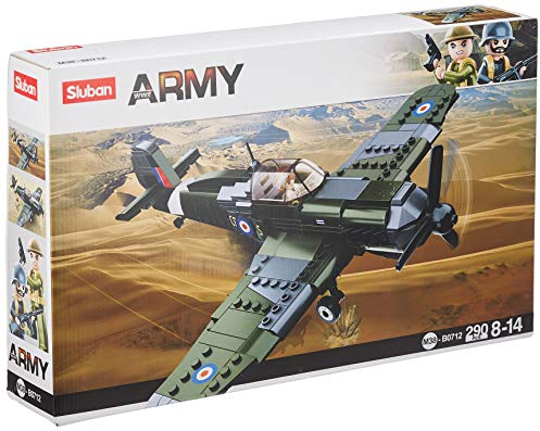 WWII - Brit. Jagdflugzeug (297 Teile) [B0712], Spielset, Klemmbausteine, Soldaten, mit Spielfigur, Army WWII, Sluban SL95582