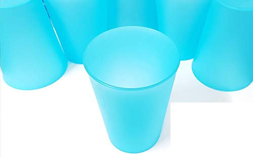 Bicchieri Classic Kit 6 Pezzi - in PLASTICA Rigida - Azzurro Trasparente - Lavabili in lavastoviglie