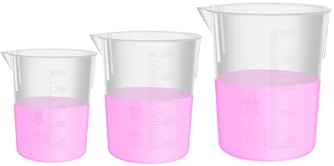Labvida 3 Size Stackable Plastic Beaker Set, 1000ml 2000ml 5000ml, PP Material, with Molded Graduation, LVB008